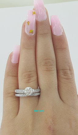 Hearts & Arrows Round Cut Diamond Engagement Wedding Ring Set 2.35 ct Rtl $13.5k