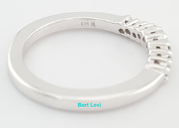 Round Diamond Curve Wedding Band 0.15 ct 14k White Gold 2.5mm 3 Grams