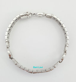 Vintage Sapphire & Diamond Bracelet 8.1 mm 6.36 ct 18K White Gold 27.1 Grams