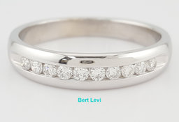 Round Brilliant Diamond Channel Set Wedding Band Ring 0.33 ct 14k White Gold 5mm
