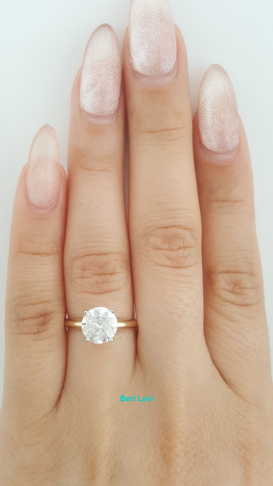 Thumbnail: Antique Old European C Diamond Solitaire Engagement Ring 1.41 ct 14k 2-Tone Gold