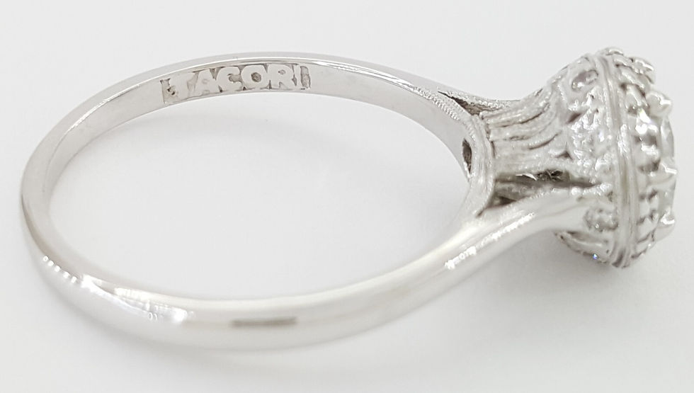 Thumbnail: Tacori Round Diamond Halo Engagement Ring 1.16 ct Platinum Ratail $10K