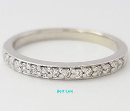 0.2 ct 14K White Gold Round Cut Diamond Wedding Anniversary Fashion Band