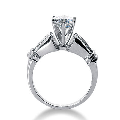 Thumbnail: Ladies 14KT White Gold Platinum Fancy Engagement Ring ENR2190