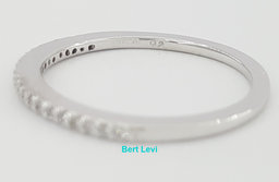 0.2 ct Round Diamond Half Circle Pave Wedding Band 1.6 mm 14k White Gold