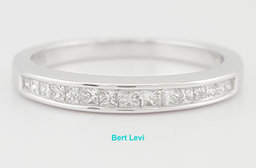 Channel Set Princess Diamond 14k White Gold Wedding Band 0.25 ct 2.5 mm
