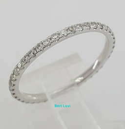 14k White Gold 0.63 ct Diamond Full Circle Eternity Wedding Band Ring Size 8