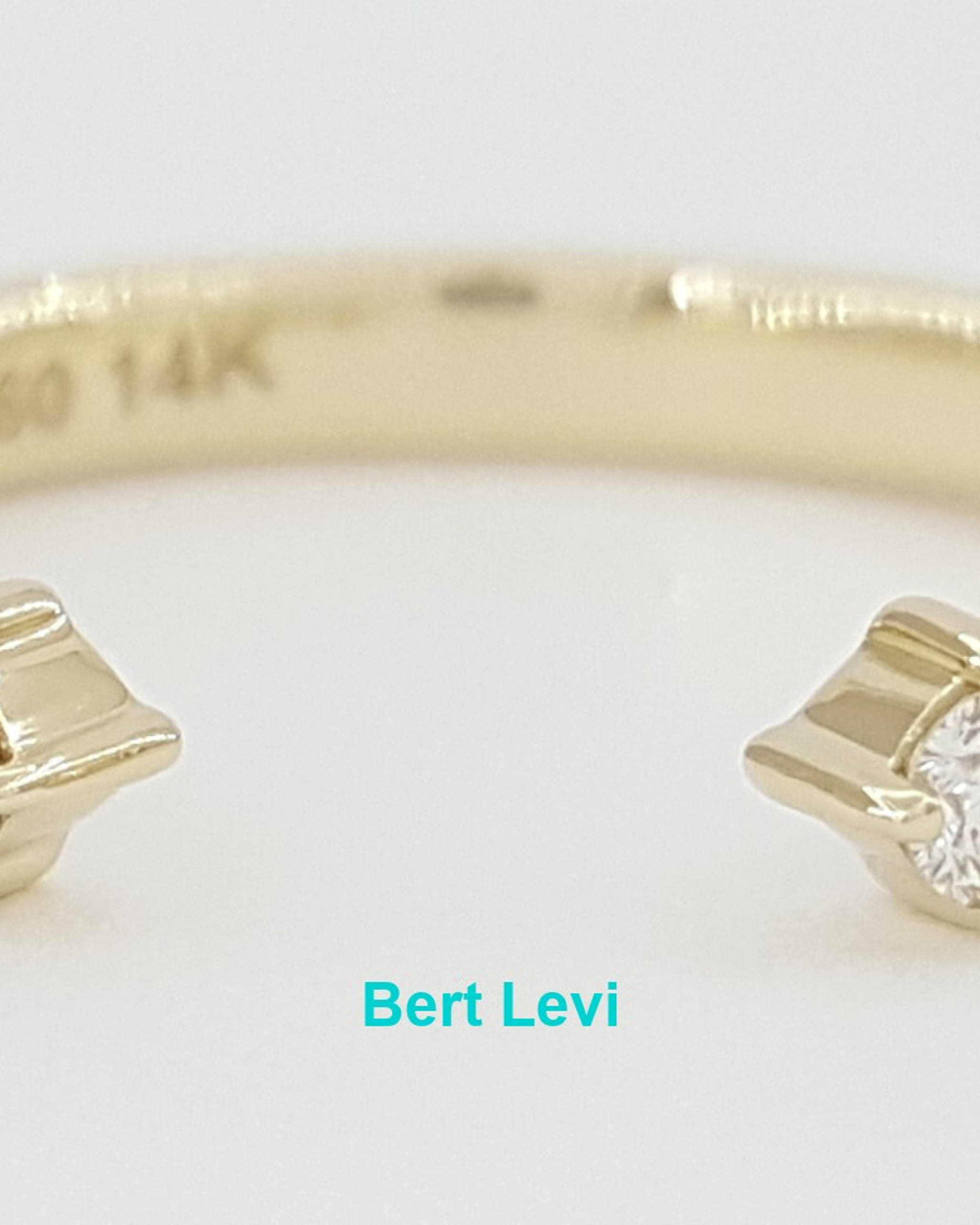 Noam Carver Split Round Diamond Yellow Gold Wedding Band Ring 14k 2.3 mm 0.06ct
