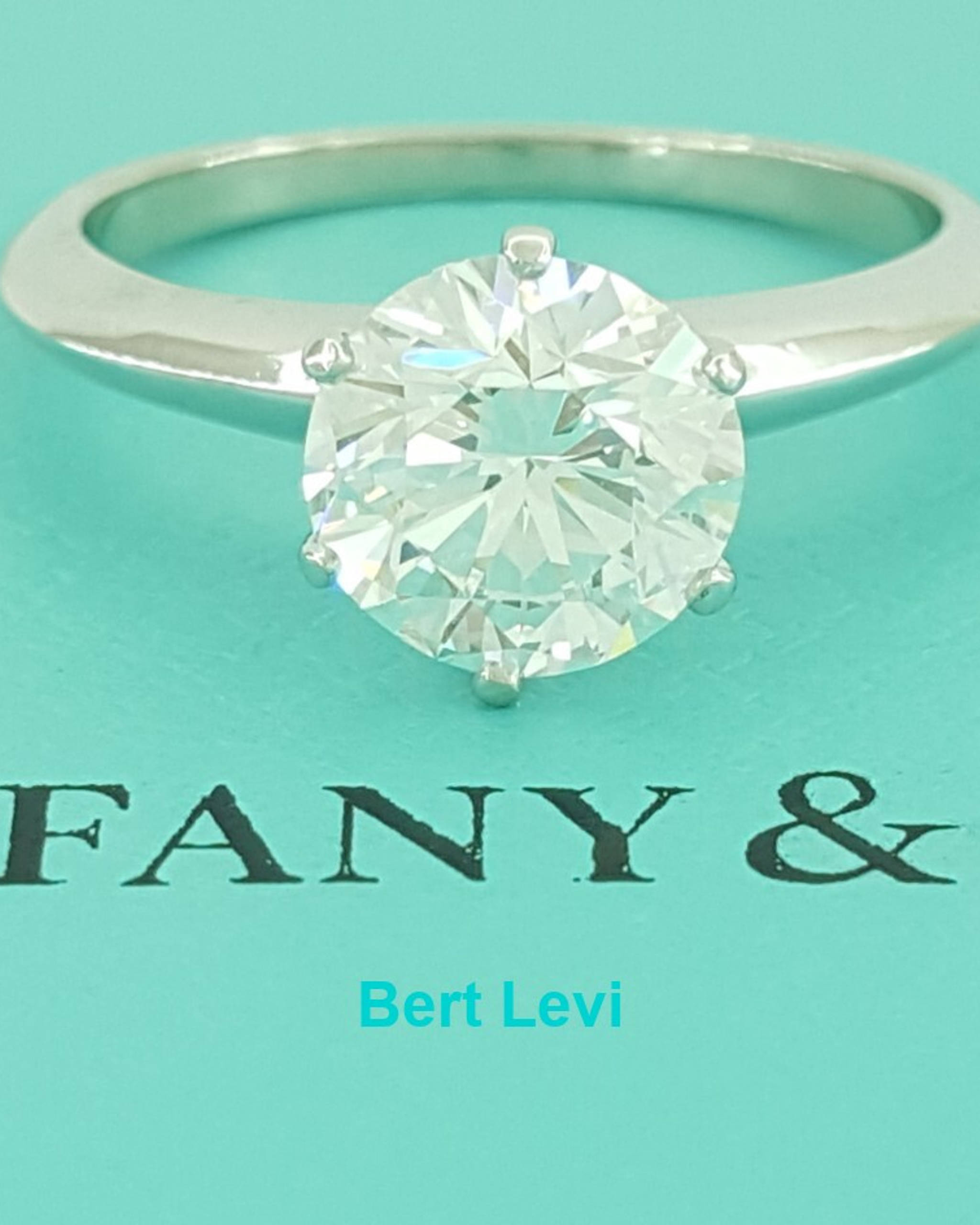 Tiffany & Co 1.58 ct Round Diamond Platinum Solitaire Engagement Ring E/VVS1