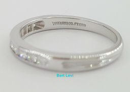 Vintage Tiffany & Co Platinum Half Circle Diamond Wedding Band Ring 0.25 ct