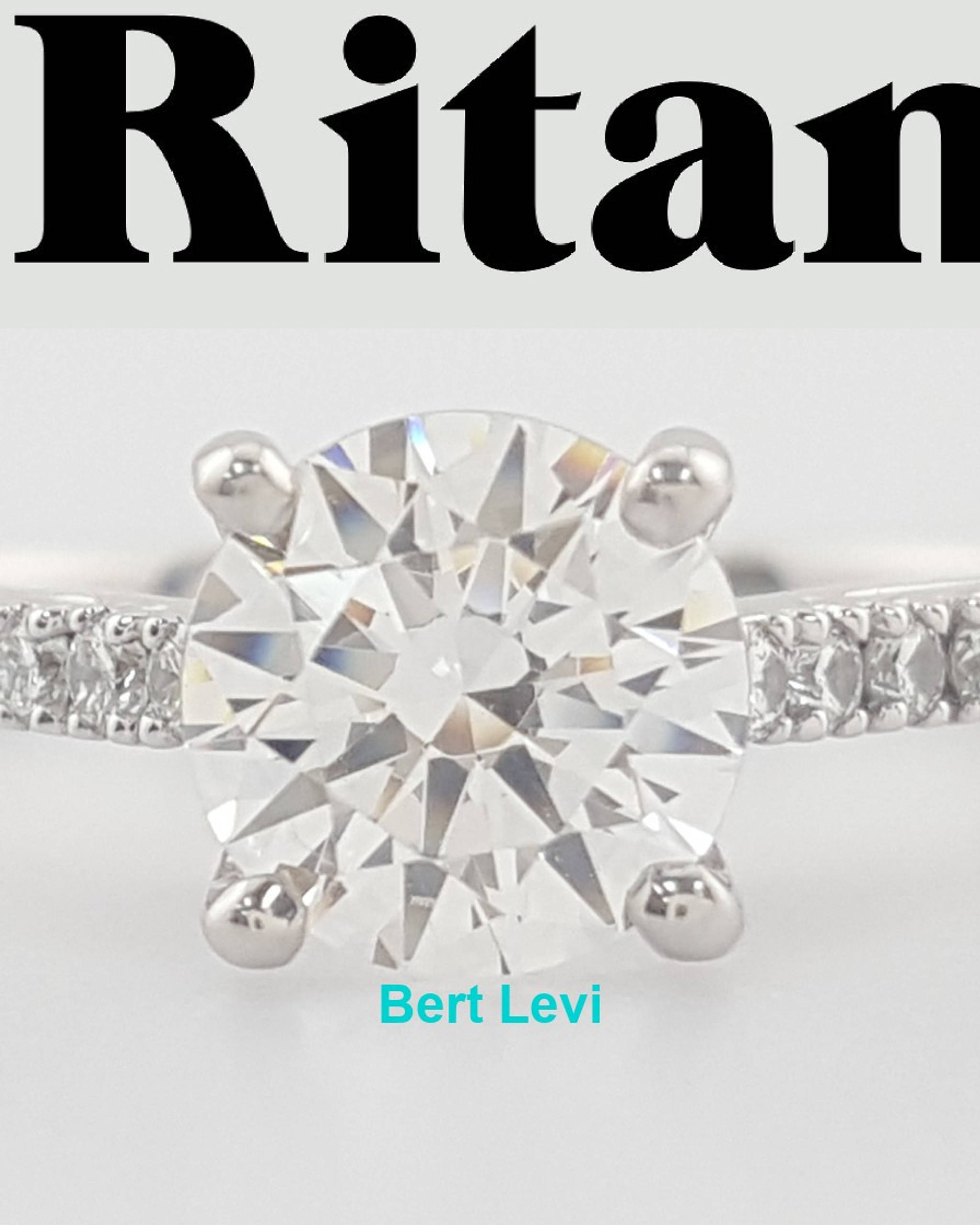 Ritani 1RZ2498 Semi-Mount Diamond Engagement Ring 0.24ct 14k White Gold Rt $1666