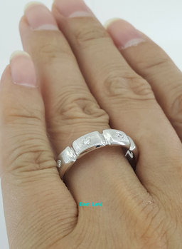 0.25 ct Men's 14k White Gold Round Cut Diamond Wedding Band 7.8g 6mm Size 10.5