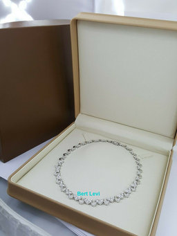 Asprey  Round Diamond Chevron Shaped Links 6.9 ct 18K White Gold Necklace 15"