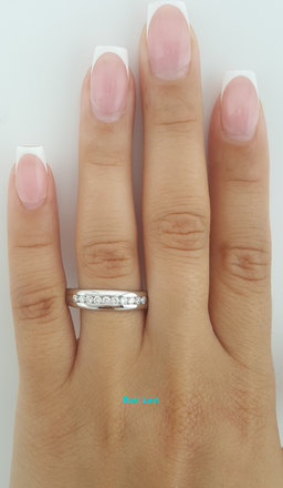 Round Brilliant Diamond Channel Set Wedding Band Ring 0.33 ct 14k White Gold 5mm