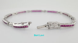 Ruby & Diamond 18k White Gold Bracelet 2 ct 7.25" Retail $4,495