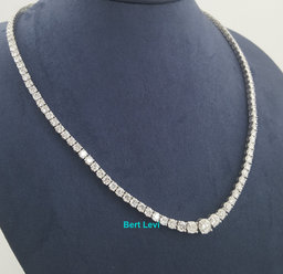 Round Diamond Riviera Tennis Necklace 15.6 ct Platinum 40.5 Grams 17" Rtl $45K