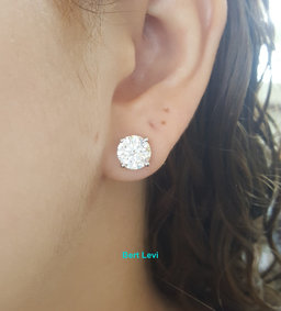 Natural Round Brilliant Cut Diamond Stud Earrings 5 ct 18k White Gold Rtl $65K