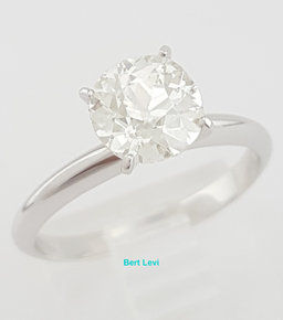Antique Old European Diamond Solitaire Engagement Ring 1.34 ct 14k White Gold