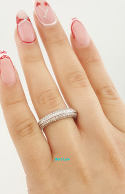 Simon G. Diamond Pave Wedding Band Ring 0.82 ct 18k White Gold 4.6mm