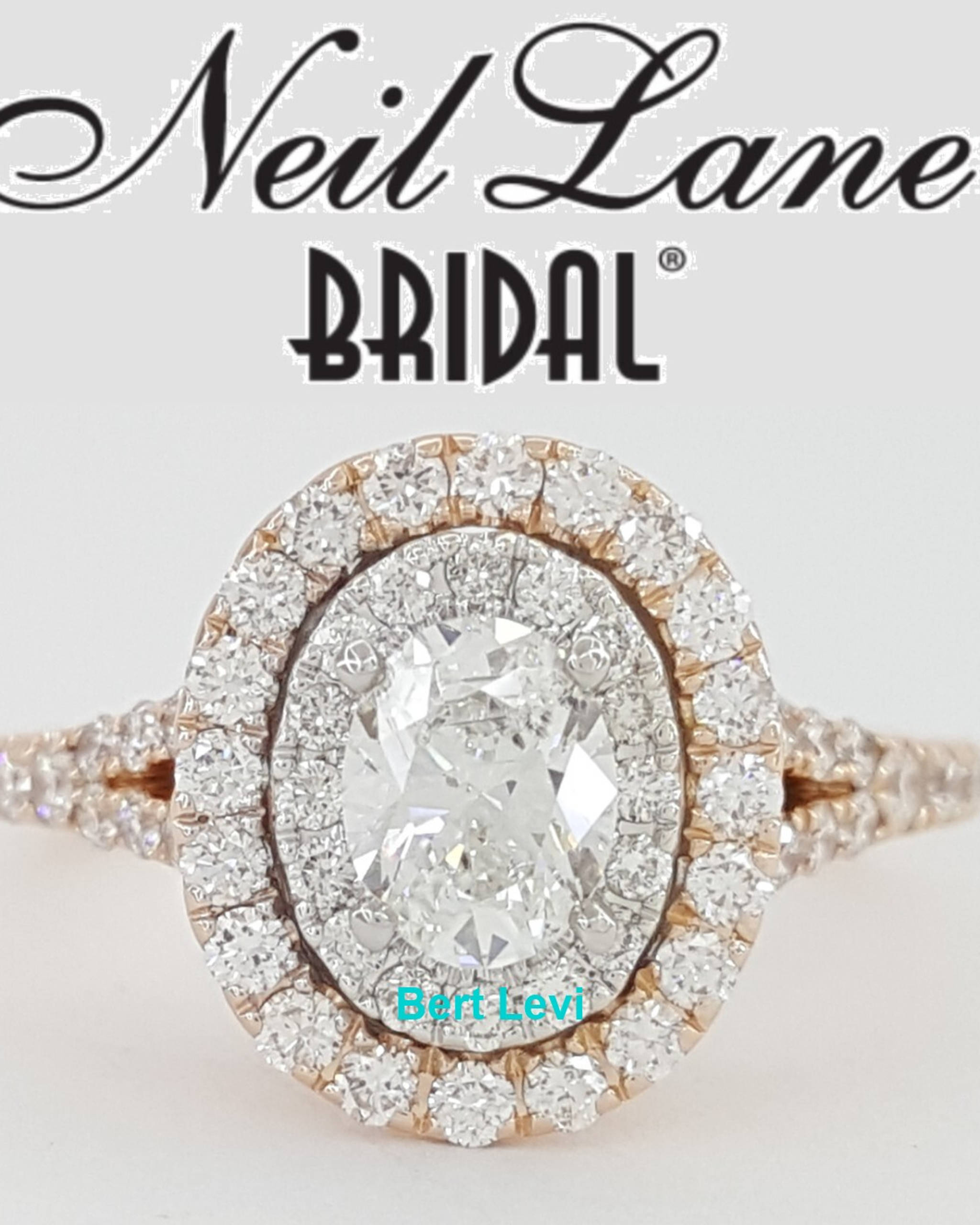 Neil Lane Oval Double Halo Split-Shank Engagement Ring 1 ct 14k 2-Tone Rtl $4.4k