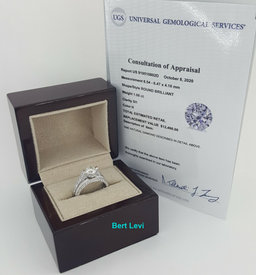Hearts & Arrows Round Cut Diamond Engagement Wedding Ring Set 2.35 ct Rtl $13.5k