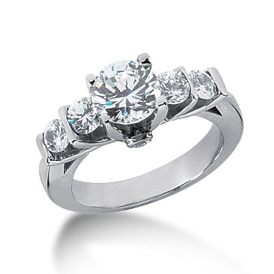 Ladies 14KT White Gold Platinum Fancy Engagement Ring ENR2886