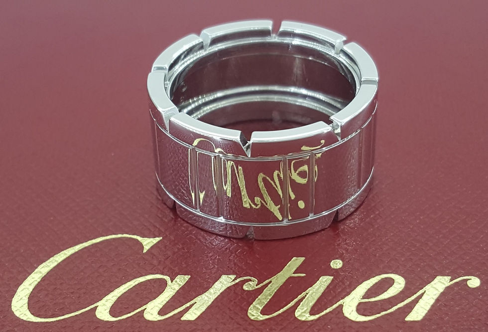 Cartier Tank Francaise Large Wedding Band Ring 18k White Gold 12 mm Size 61 US 9