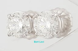 Natural Round Brilliant Cut Diamond Stud Earrings 1.5 ct 14k White Gold Rtl $5K