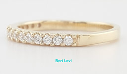 Half Circle Round Diamond Shared Prong Wedding Band 0.25 ct 14k Gold 2.2 mm