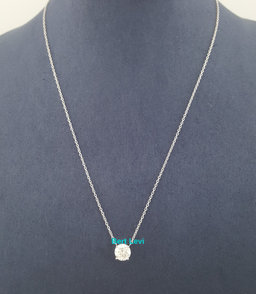 Natural Round Diamond Solitaire Necklace 1.01 ct 14K White Gold GIA Rtl $6,500