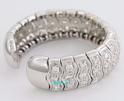 Round Brilliant Diamond Flexible Wedding Band Statement Ring 1 ct 18K White Gold