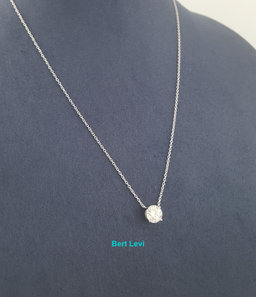 Natural Round Diamond Solitaire Necklace 1.01 ct 14K White Gold GIA Rtl $6,500