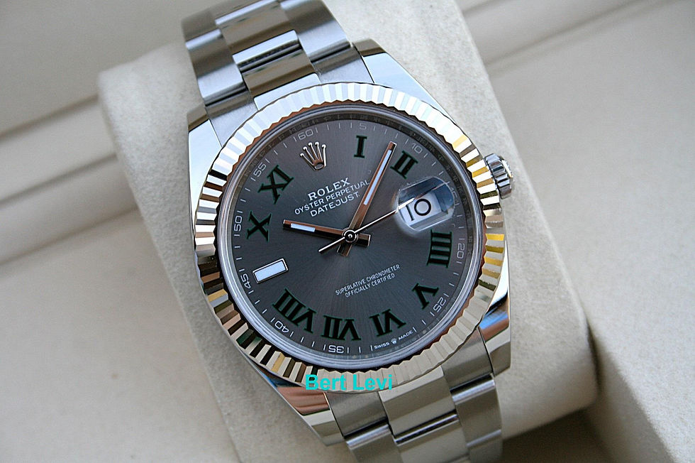 Thumbnail: ROLEX 126334 DATEJUST 41 WATCH WITH WIMBLEDON DIAL ON OYSTER