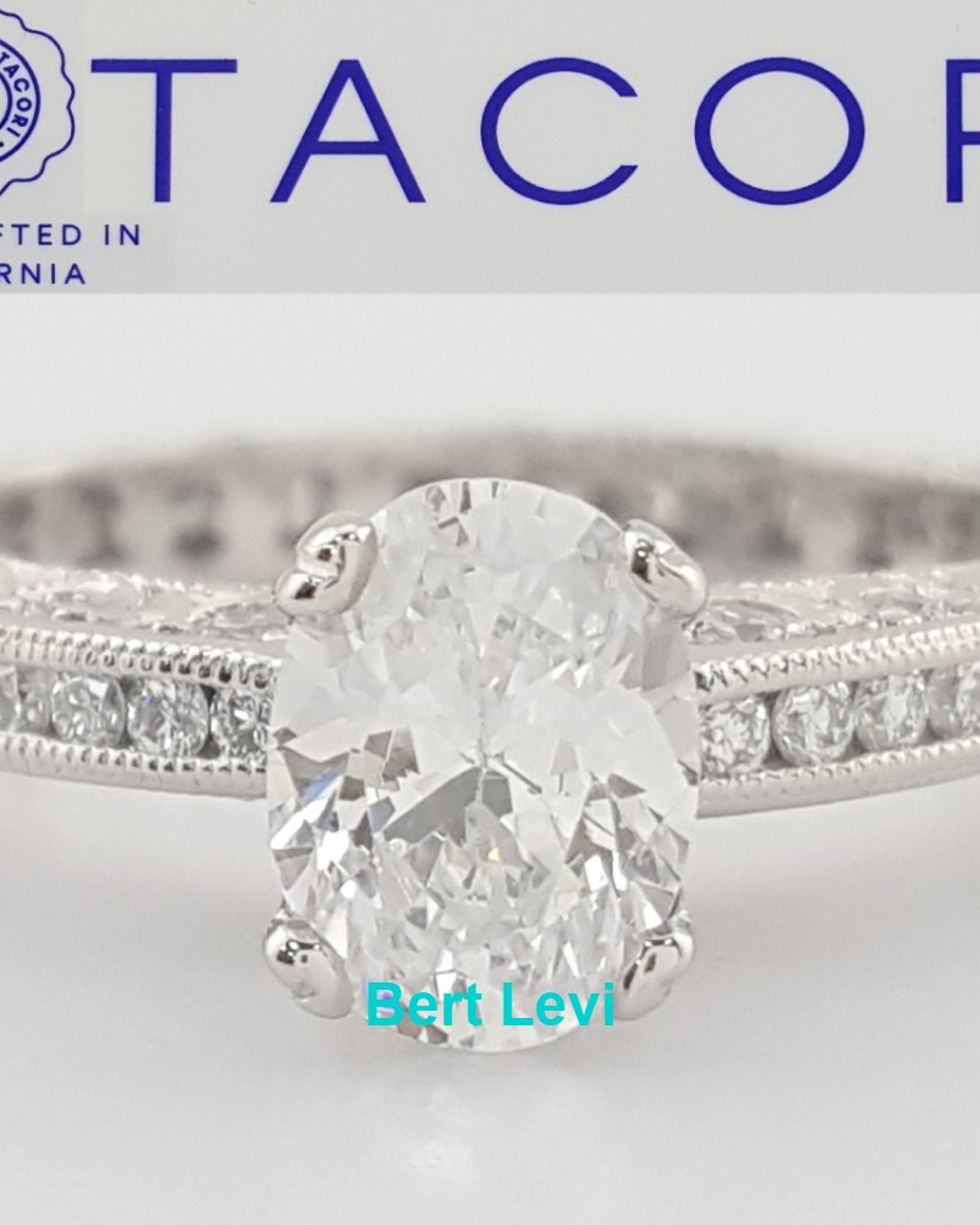 Tacori Diamond Semi-Mount Engagement Ring 0.72 ct Platinum Retail $6,540