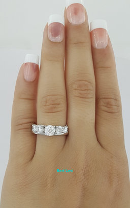 The LEO Round Diamond Engagement Ring & Band Set 14K White Gold 1.33 ct