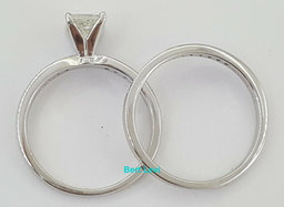 1.33 ct 14K White Gold Princess Diamond Engagement Ring Wedding Set Rtl $7000