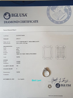 Radiant Cut Diamond Engagement Ring 1.6 ct 18K White Gold Retail $9,500 F / SI1