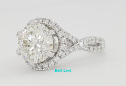 Round Diamond Crossover Halo Engagement Ring 3.62 ct 14K White Retail $43,500