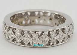 0.67 ct 18K White Gold Full Circle Eternity Round Cut Diamond Ring Band 5.5 mm