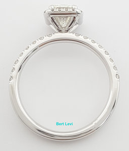Emerald Cut Diamond Halo Engagement Ring 1.42 ct 14K White Gold Retail $7,995