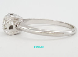 0.45 ct Vintage 14K White Gold Round Cut Diamond Solitaire Engagement Ring 