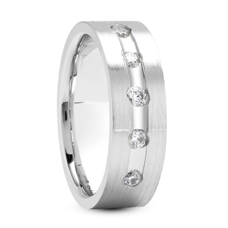 Ladies 14KT White Gold Platinum Traditional Wedding Band DB1154-6-RD