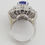 Thumbnail: Vintage Platinum Oval Cut  No Heat Sapphire & Diamond Double Halo Ring 5.34 ct
