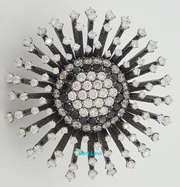 Alex Soldier Astra White Black Diamond Ring Pendant 11.5 ct 18k Gold Rtl 90K