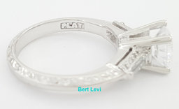 Tacori Three 3-Stone Round Semi-Mount Engagement Ring 0.24 ct Platinum Rt $5,120