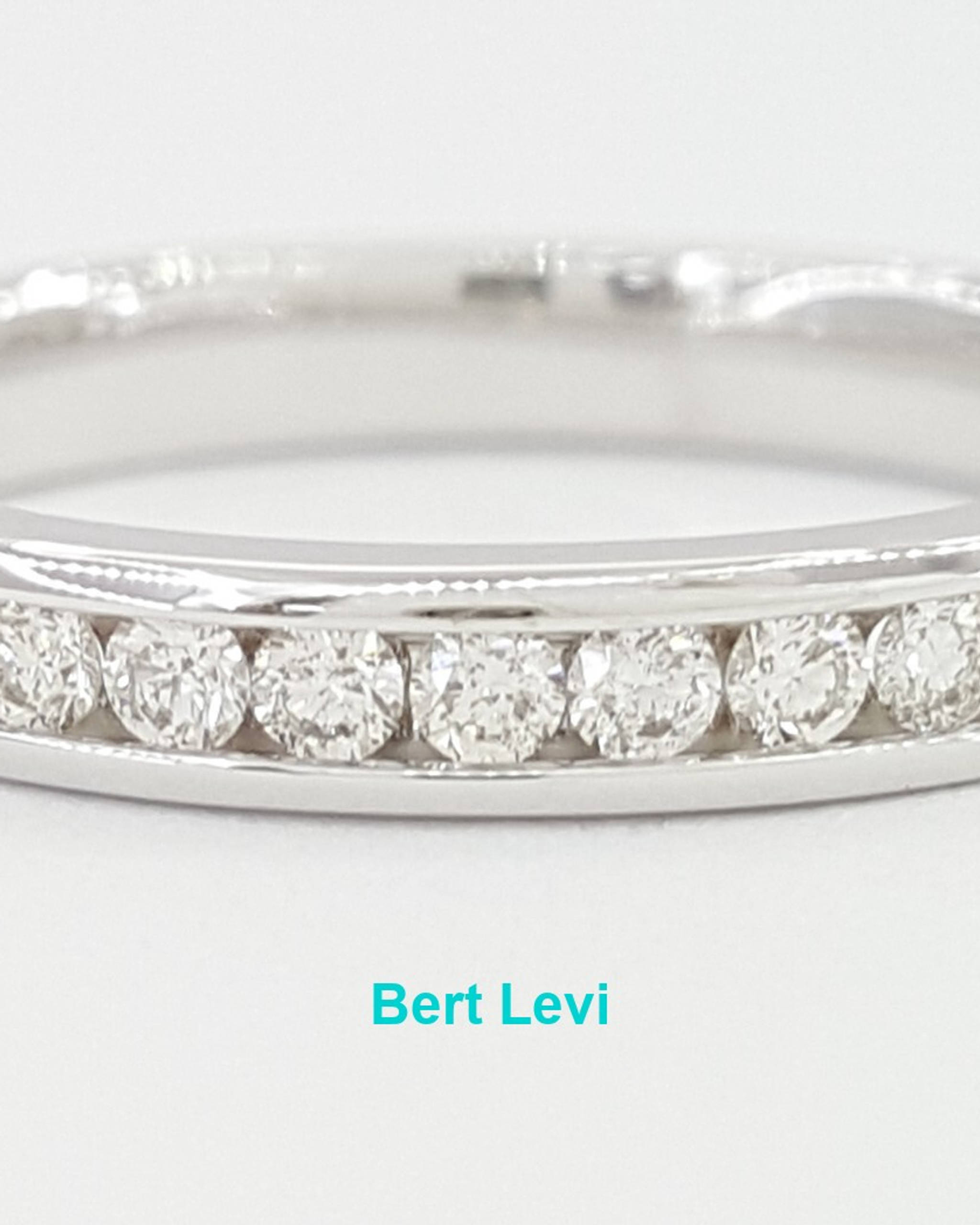 Round Cut Diamond Channel Set Wedding Band Ring 0.22 ct 14K White Gold 3 mm