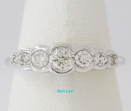 0.50 ct 14K White 7 Seven-Stone Round Brilliant Cut Diamond Engagement Ring
