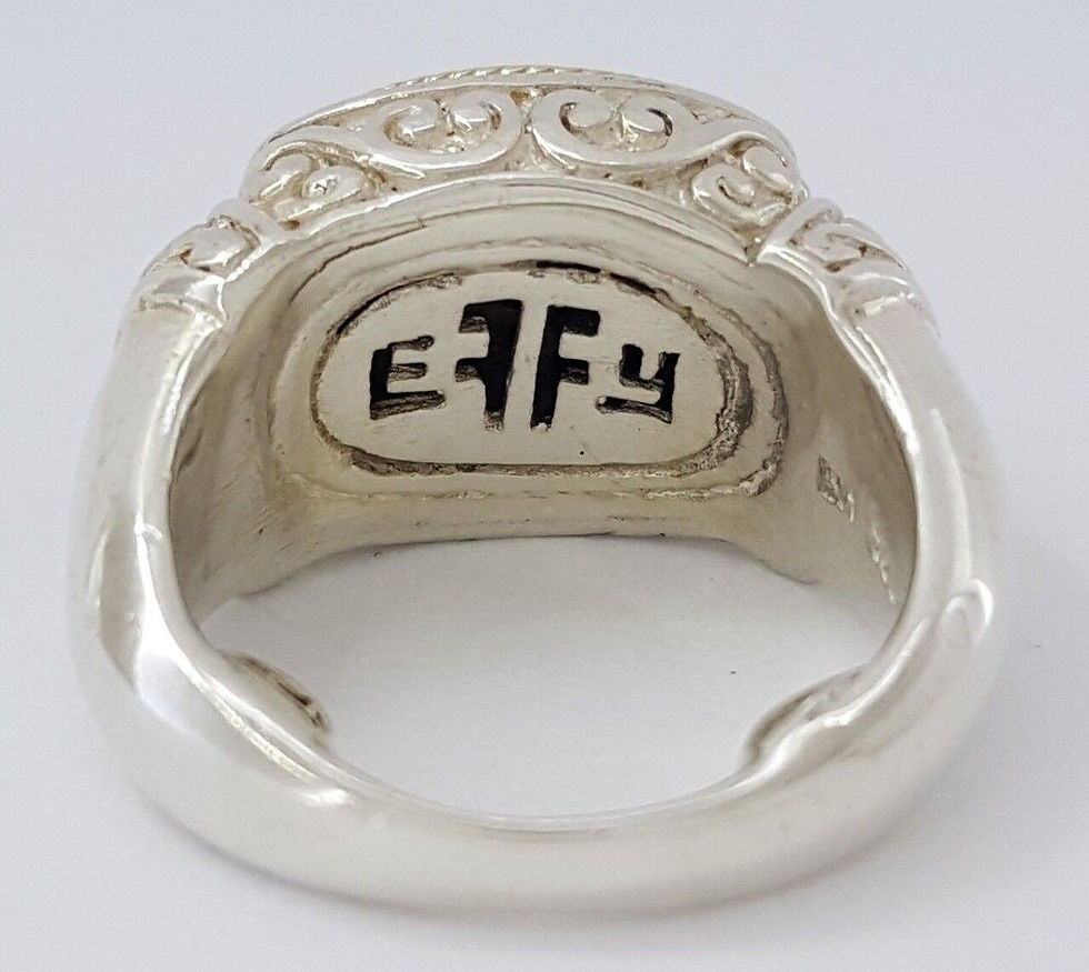 Thumbnail: EFFY 925 Sterling Silver & 18k Gold 0.5 ct Round Cut Black Diamond Fashion Ring