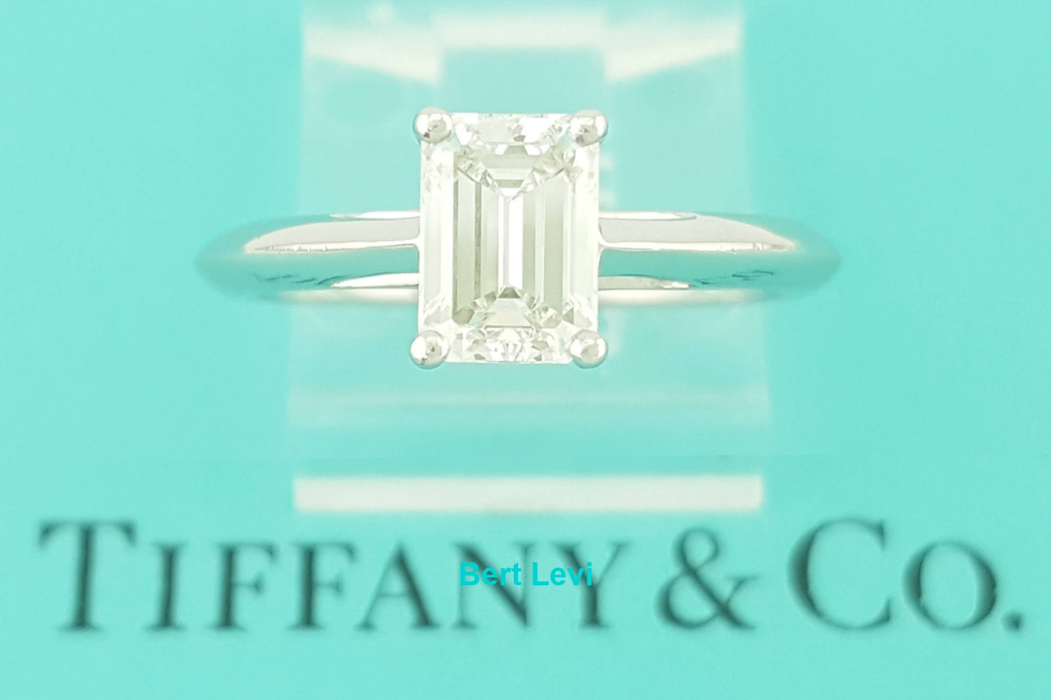 Tiffany & Co Emerald Diamond Solitaire Engagement Ring 1.01 ct Plat Rtl $13,800