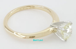 Old European Cut Diamond Solitaire Engagement Ring 0.77ct 14k 2-Tone Gold